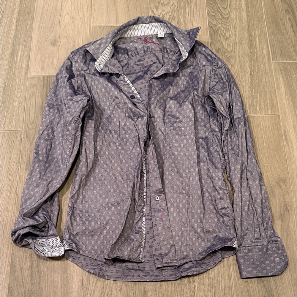 Robert Graham Boys Blue Button Up Size 14-16